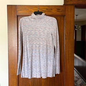 Free People Ivory Multi Turtleneck Tunic Top